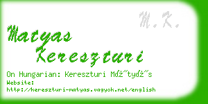 matyas kereszturi business card